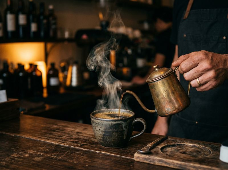 Artisan coffee being poured